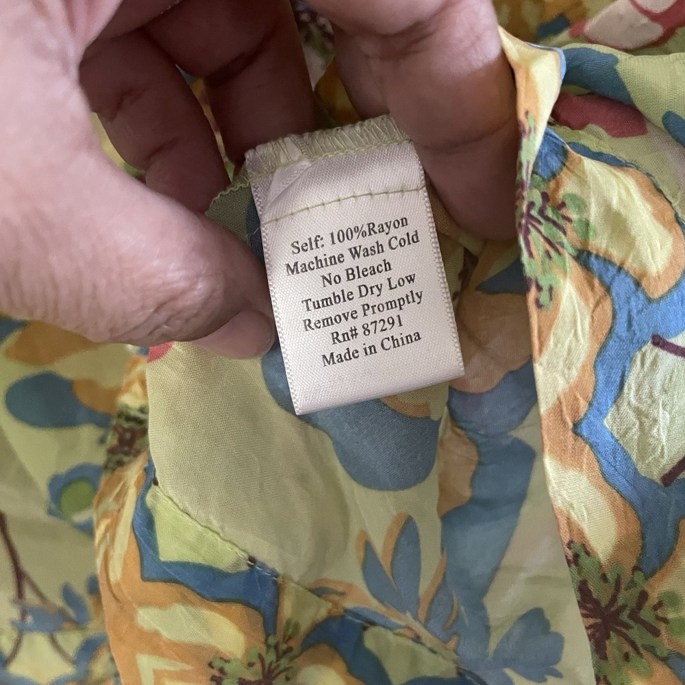 Johnny Was Floral V-Neck Top Blouse Y2K Whimsy Boho Artsy Women's Sz L B5 - Picture 6 of 10
